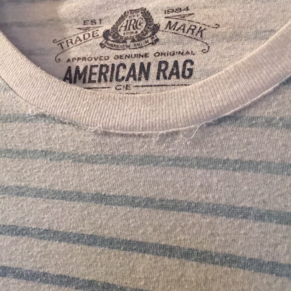 American Rag By Macy’s Shirt Blue White Striped - Picture 5 of 5